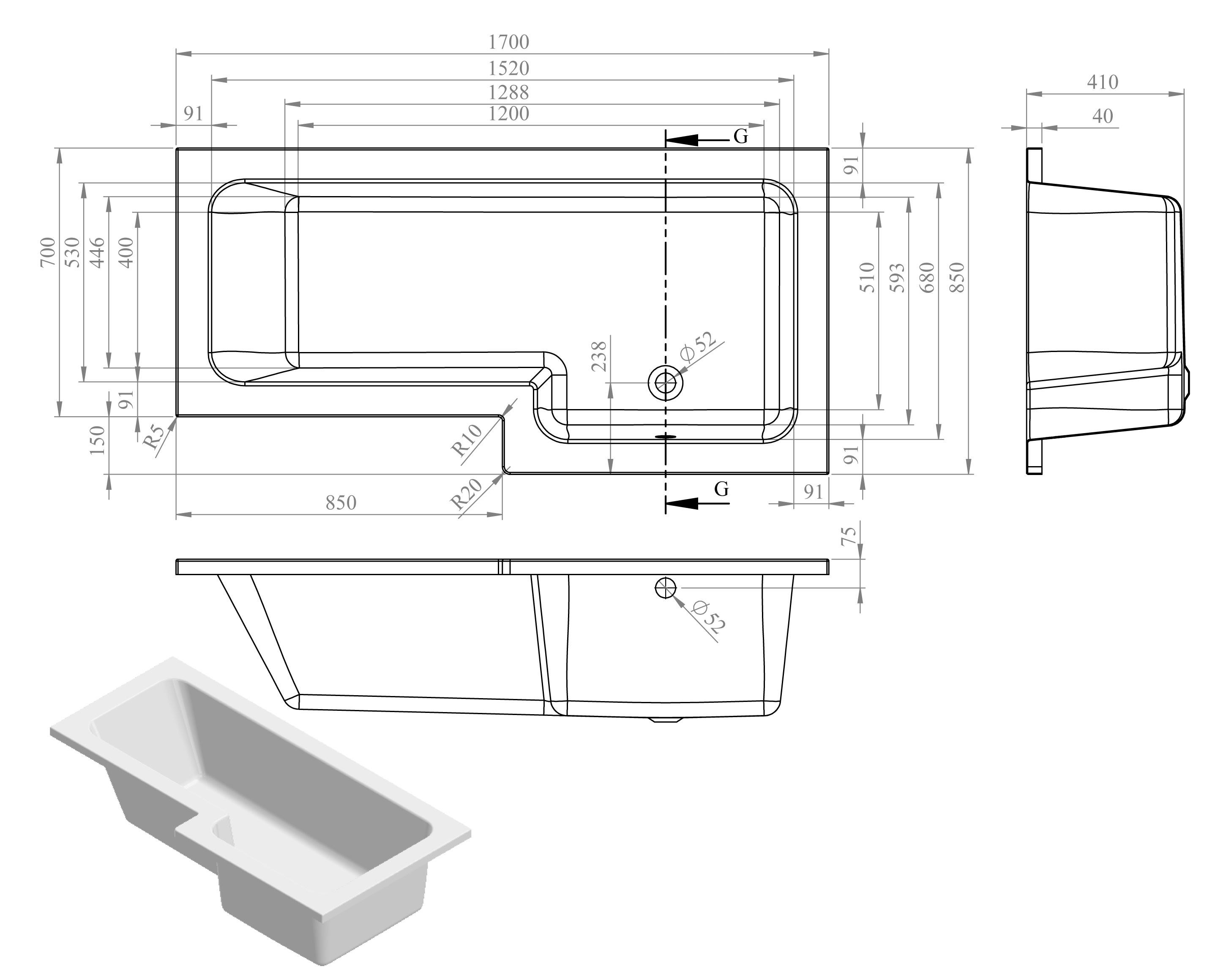 L-Shape 1700x700-850x410mm 0TH Shower Bath, Panel & Screen - Navarre-L-Shape-1700x700-850-RH_DLD.jpg