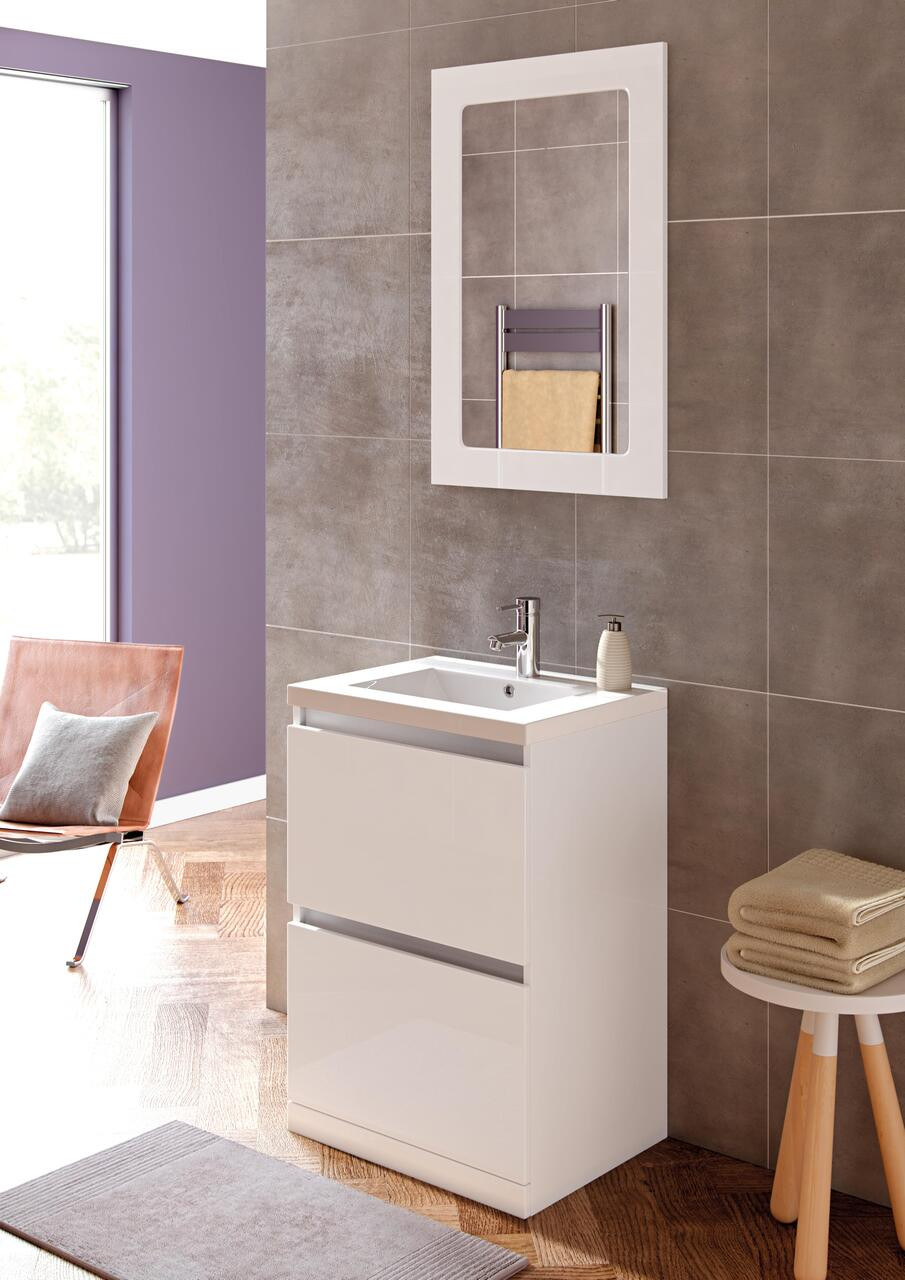 815mm 1 Drawer Wall Hung Basin Unit Inc. Basin - CARINOWHITEGLOSS_1_RM.jpg