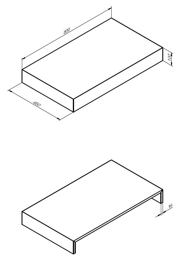 800mm Wall Hung White Marble Basin Shelf & Bottle Trap - Natural-800Shelf_LD.jpg