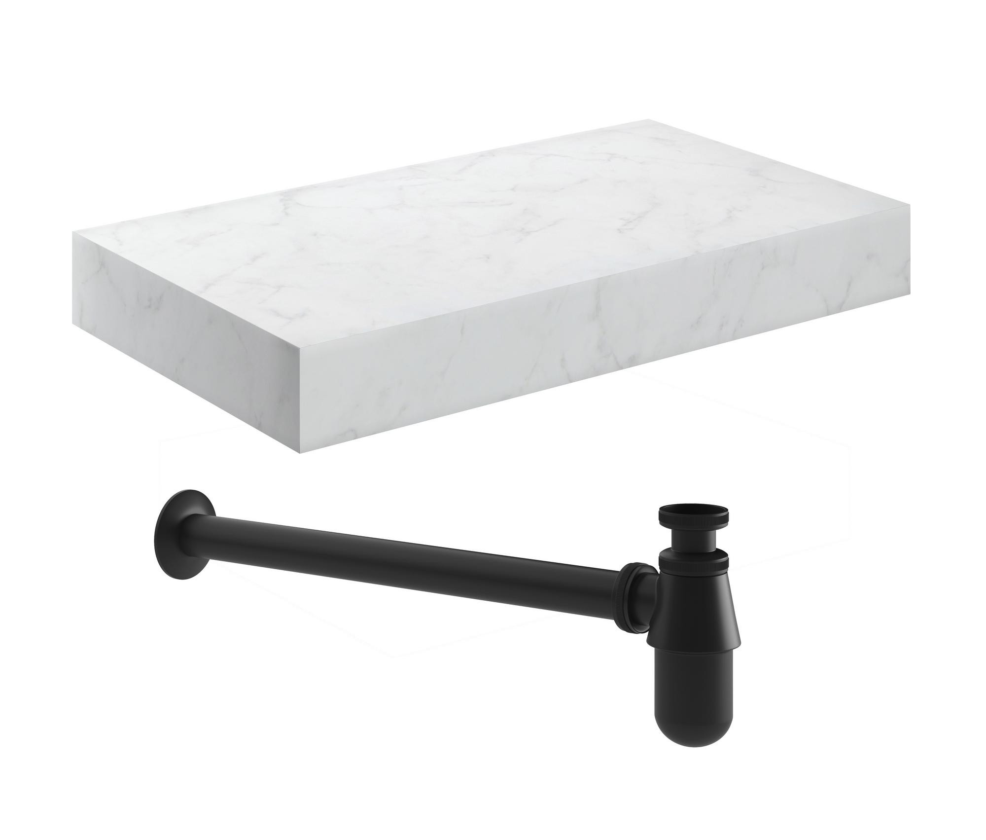 800mm Wall Hung White Marble Basin Shelf & Bottle Trap - DIFTP2554_CO.jpg
