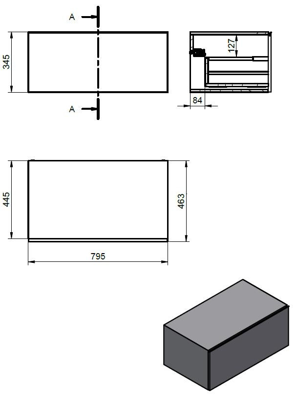 800mm Wall Hung Storage Drawer - Natural-800Drawer_LD.jpg