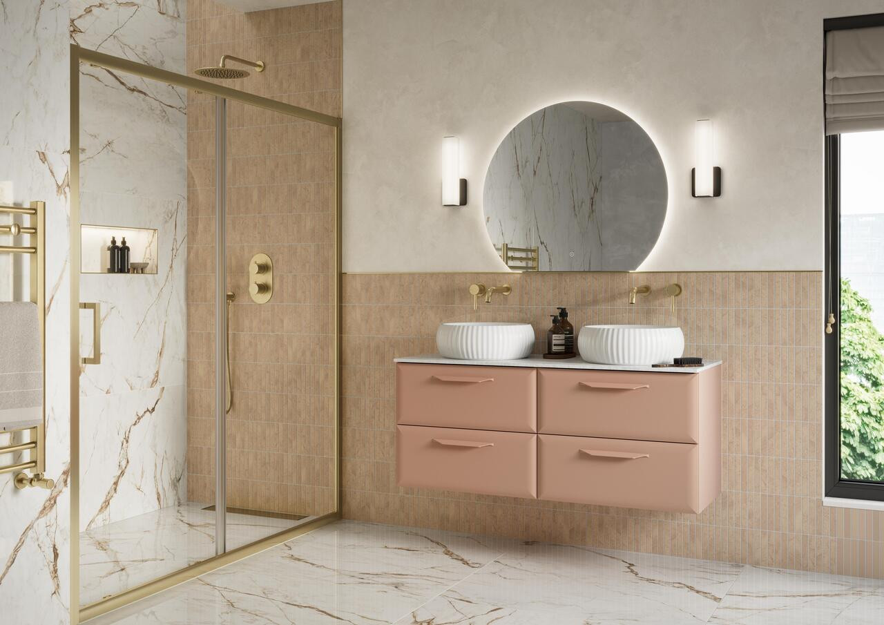 795mm Wall Hung 2 Drawer Basin Unit (No Top) - Mika-MattApricot_RM.jpg