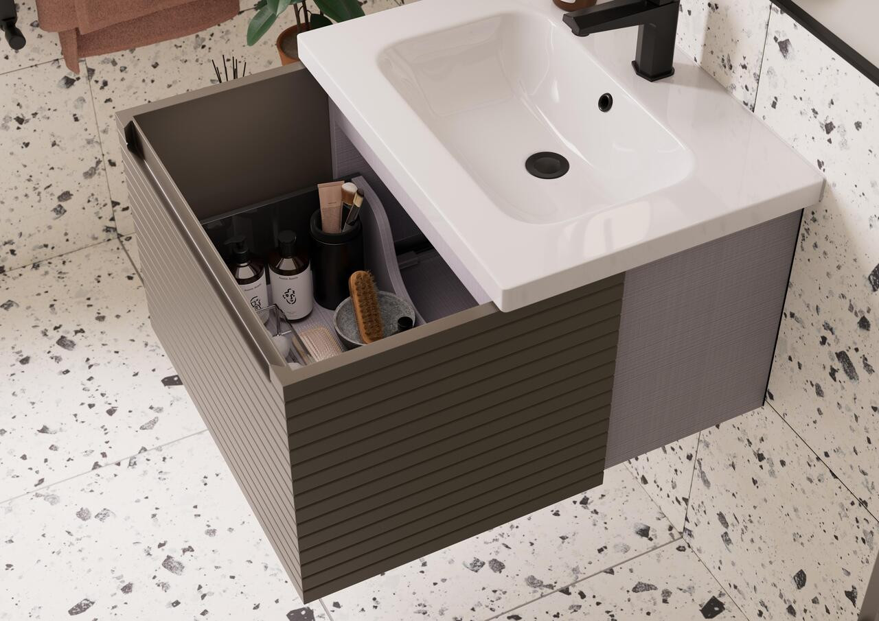 610mm Wall Hung 1 Drawer Basin Unit & 1TH Basin - Align-MattTaupe_2_CAM.jpg