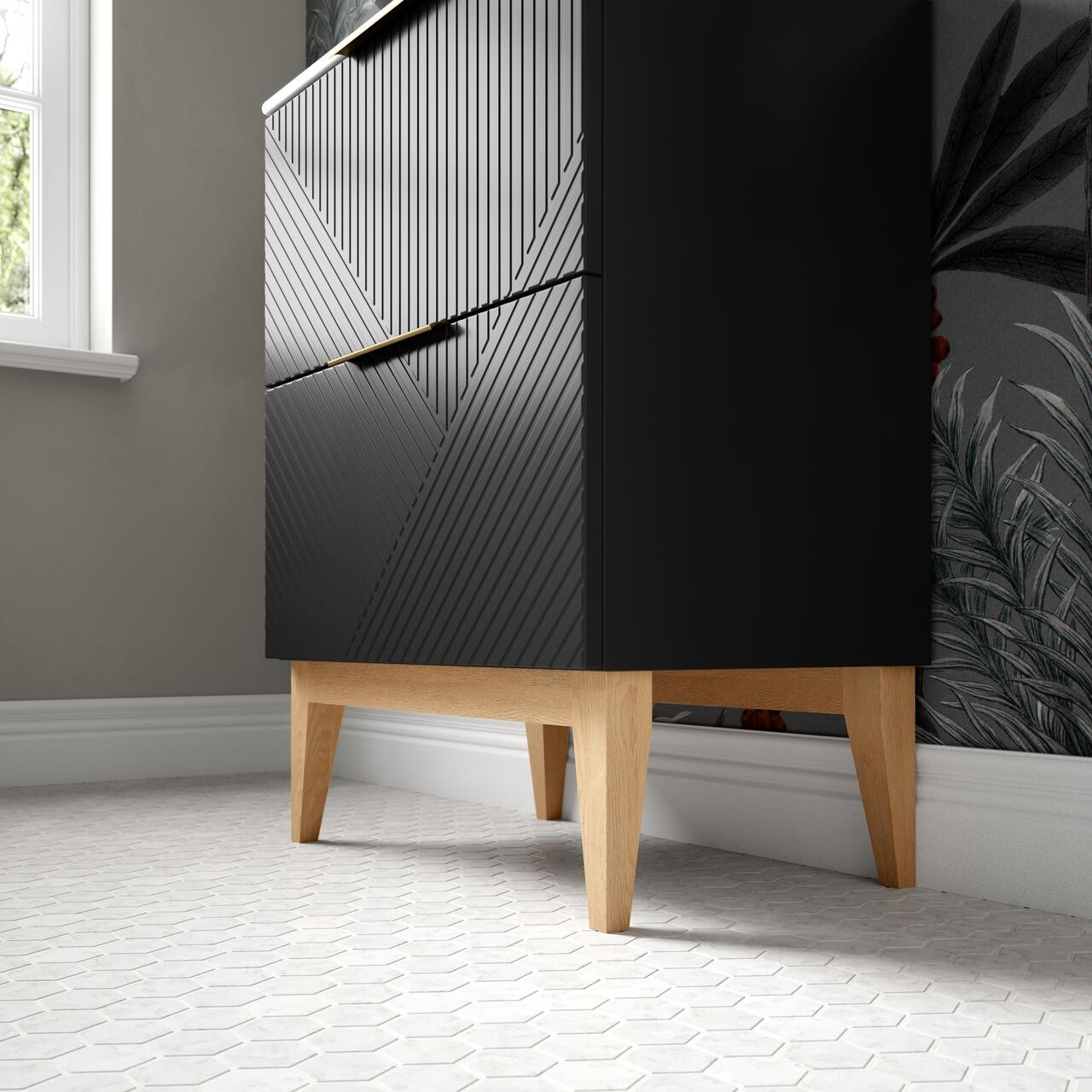 615mm Floor Standing 2 Drawer Basin Unit & Basin - Ligne-GraphiteGrey_CAM.jpg