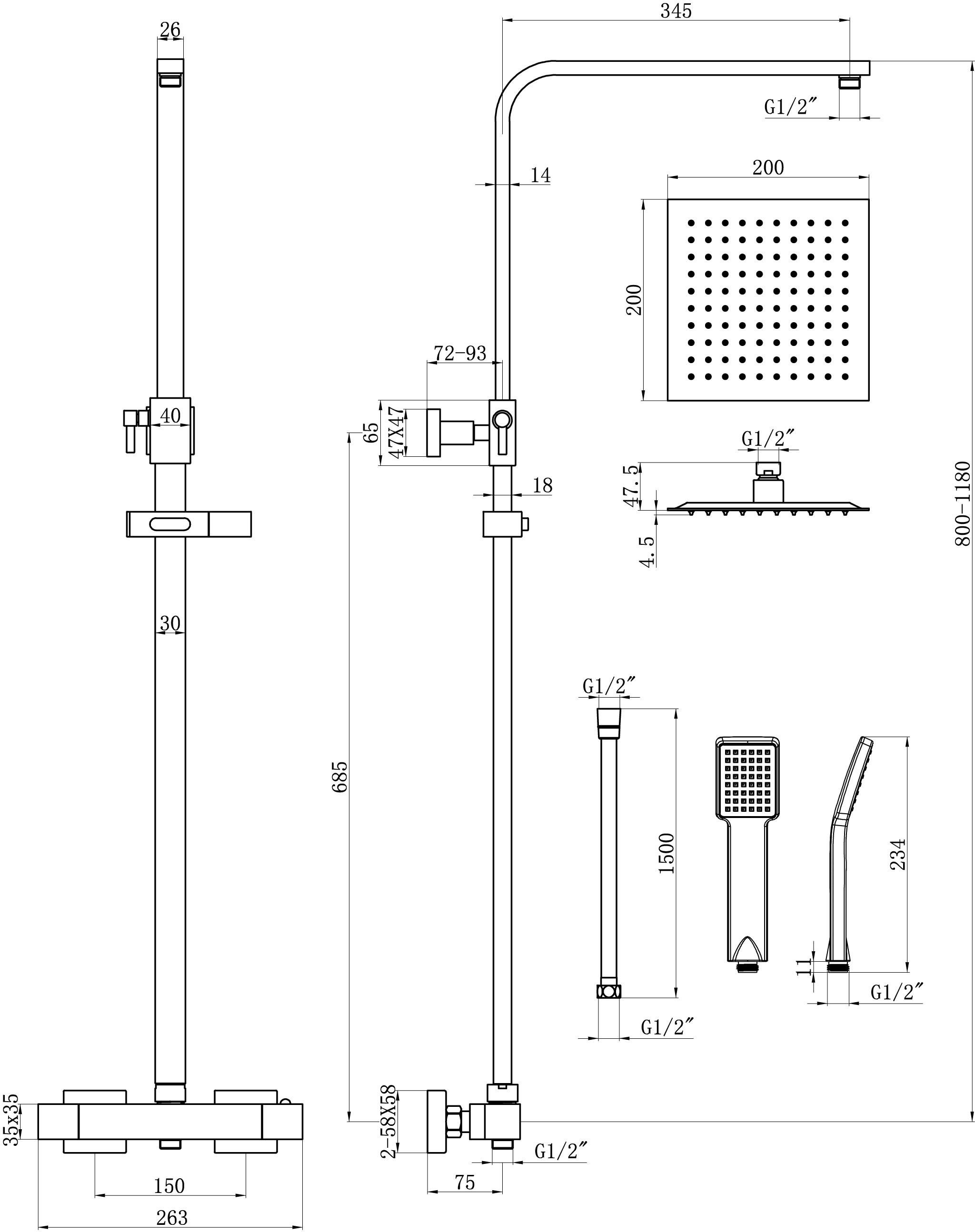 Square Thermostatic Bar Mixer w/Riser Kit - DICM0692_LD.jpg