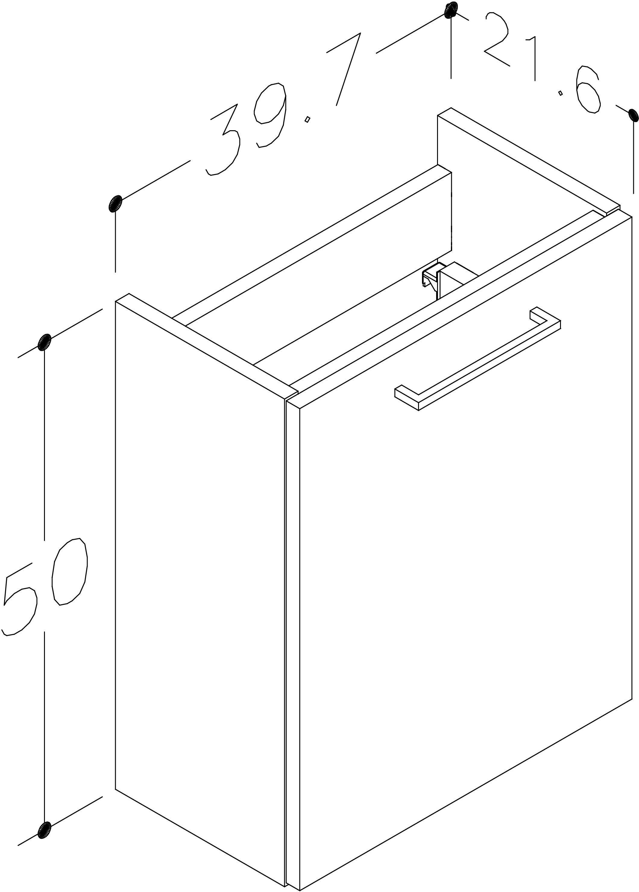 410mm Wall Hung 1 Door Basin Unit & 1TH Basin - Volta-400WHBasinUnit_LD.jpg