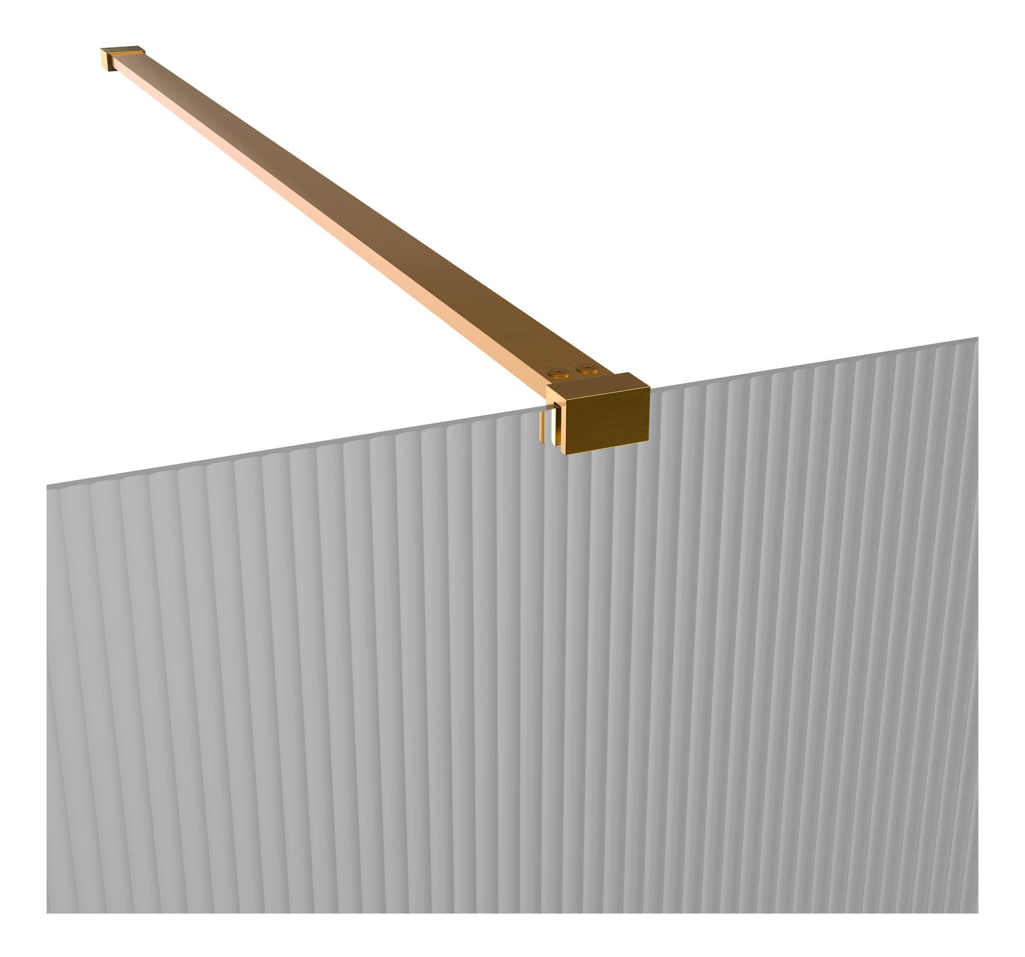 Fluted Wetroom Panel & Side Panel Arm - Brushed Bronze - REFX-ICONIX-FLUTED-BRBZ-WETROOM-SUPPORT-Closeup_CO.jpg