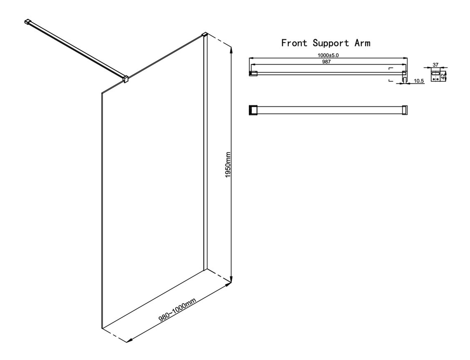 Wetroom Panel & Support Bar - Matt Black - RefX-Iconix-Wetroom-1000_LD.jpg