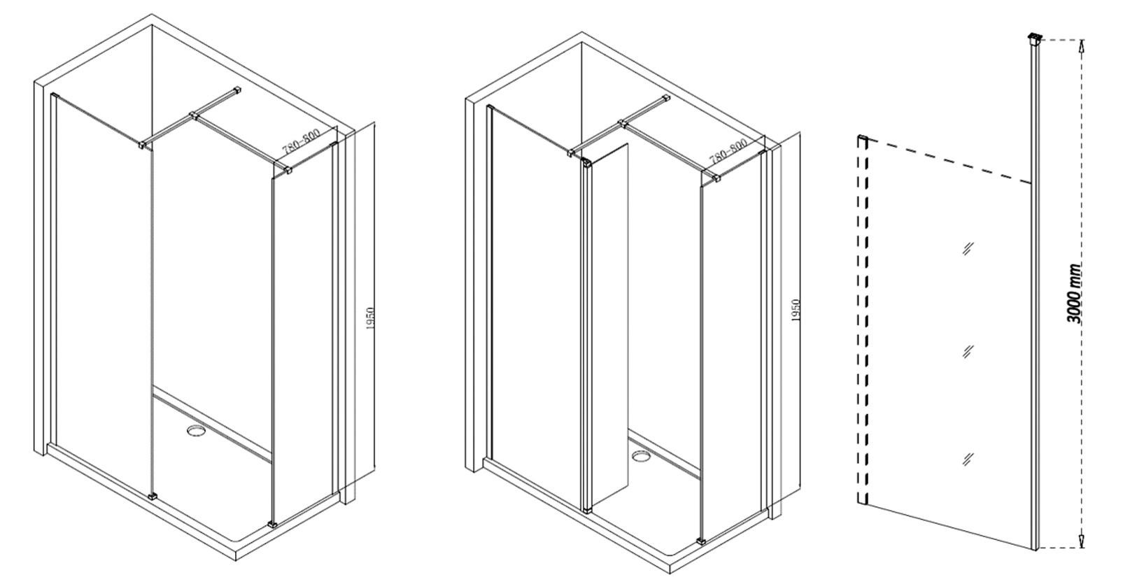 Wetroom Panel & Floor-to-Ceiling Pole - Chrome - DIEWP8036_LD.jpg
