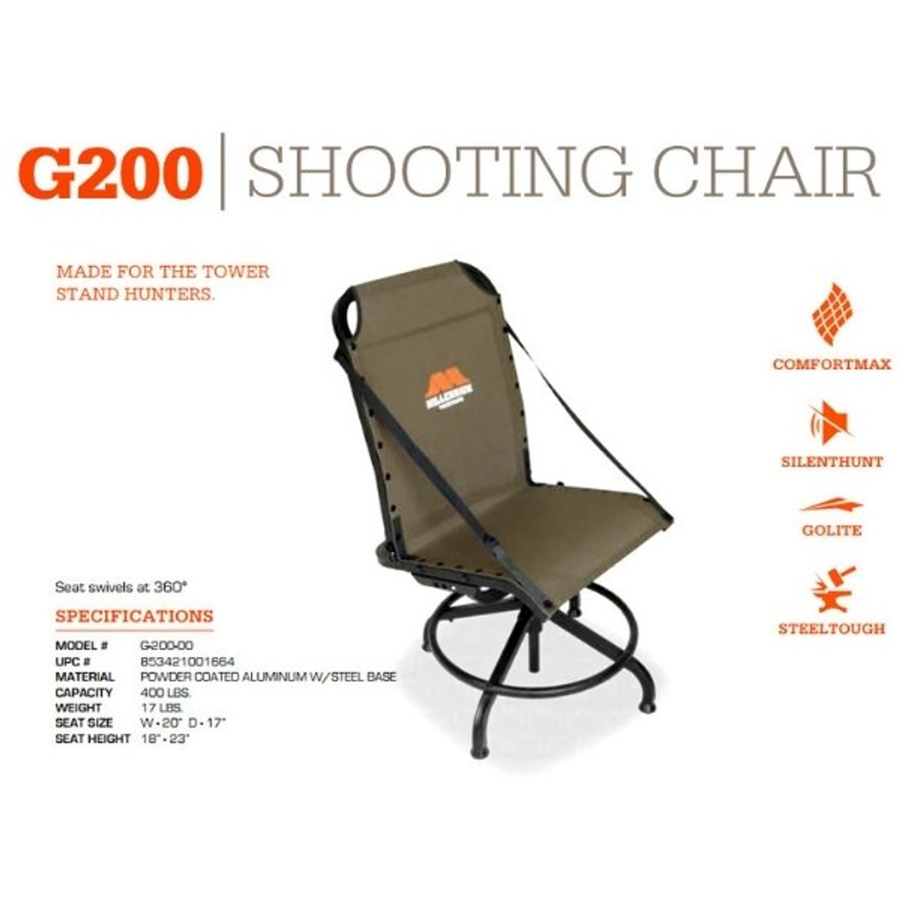 Millennium G-400 Swivel Hunting Blind Chair