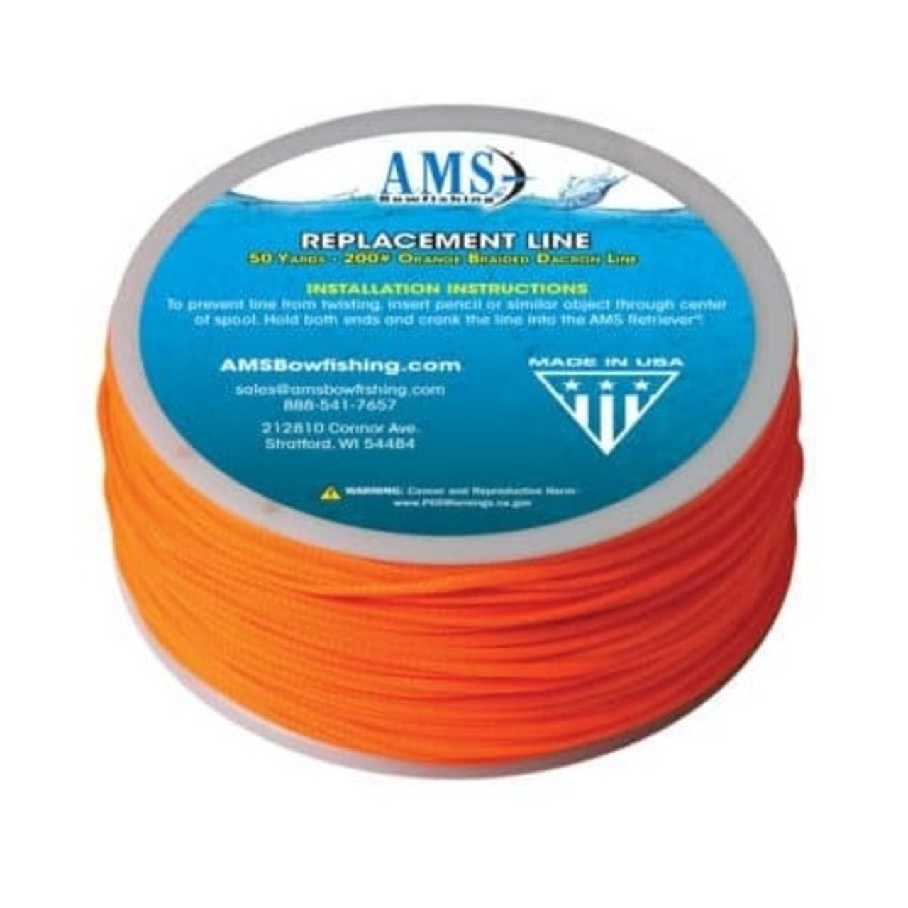 AMS 50 Yard 200 lb. Bowfishing Line - Orange - Archery Country