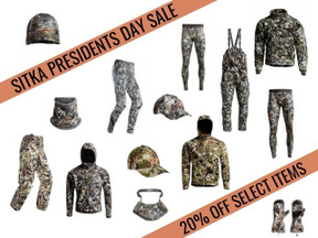 Sitka Presidents Day Sale - Enjoy 20% Off Select Items Sitka Presidents Day Sale - Enjoy 20% Off Select Items