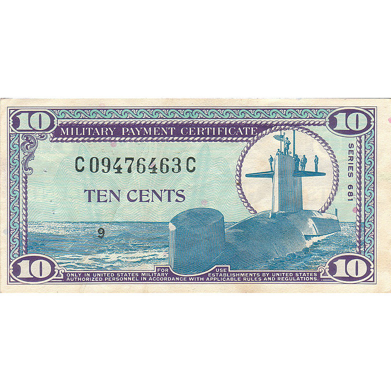 Series 681 Vietnam Era 10-cents MPC Note | Military Issue - The #1