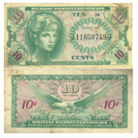 Vietnam Era 10 Cent Military Payment Certificate Military Issue The