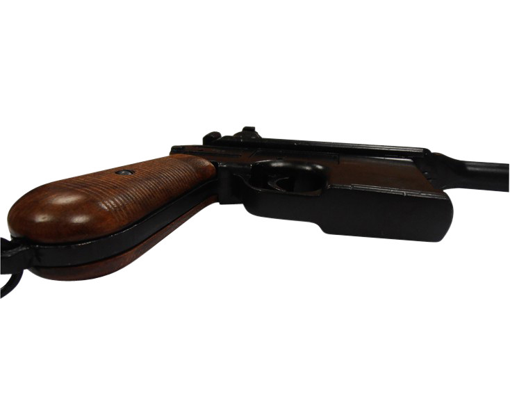 木製砲型置物ダークブラウン Denix WWII 1896 Mauser Broomhandle Replica Pistol Natural Wood