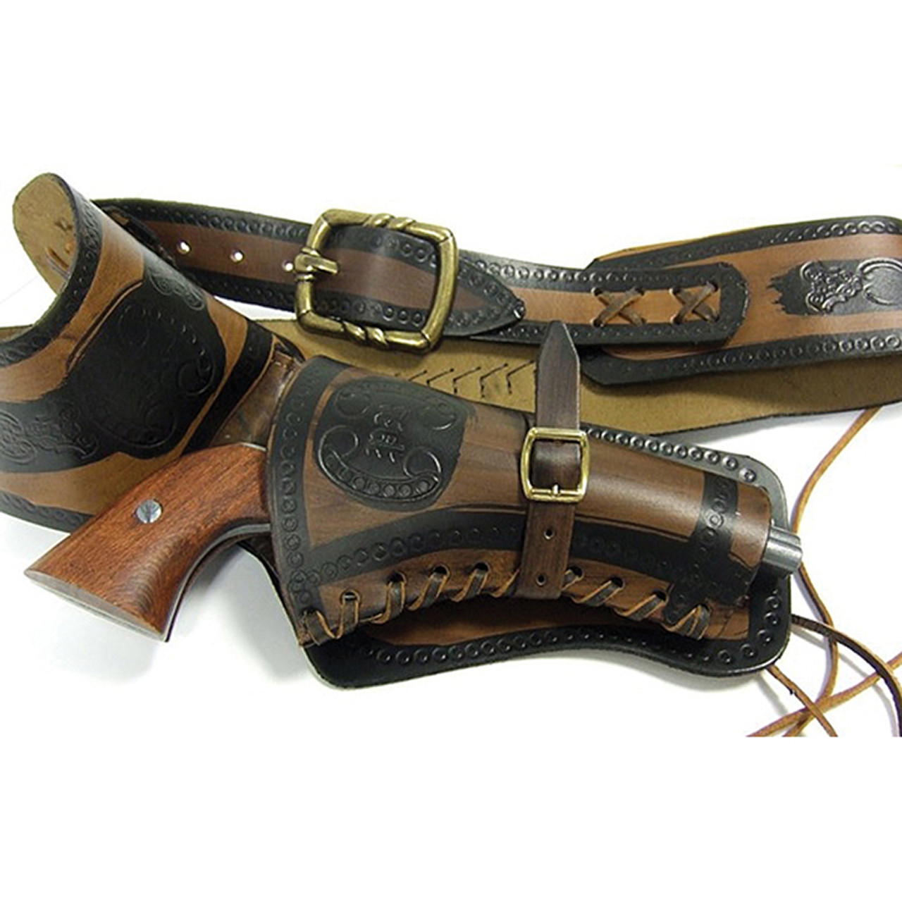 Old West Leather Holster With Replica Bullets