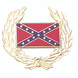 Pin - Confederate Flag Silver and Brass Tone Main  