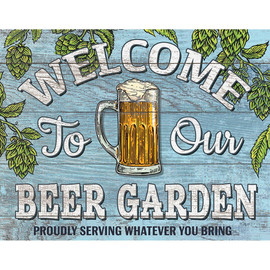 Welcome to our Beer Garden Metal Sign  2706 Main  