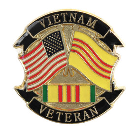 USA Vietnam Veteran Wavy Flags Lapel Pin 112025 Main  