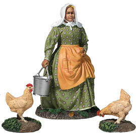 Miss Dayfield Doing Chores and two Chickens 1/30 Figure Set William Britain (31280) Main  