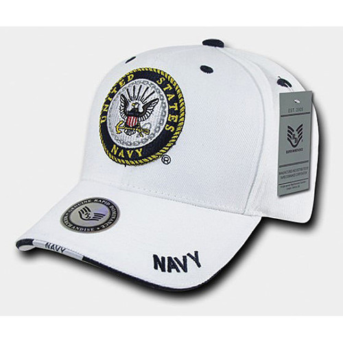 White Military Cap - Navy Main Image