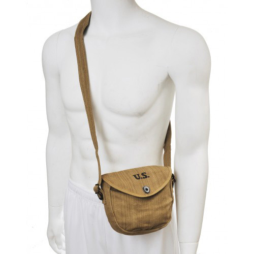 U.S. Thompson SMG Drum Magazine Pouch- Khaki Alt Image 1