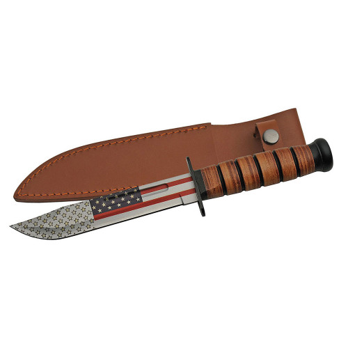World War II Combat Fighter Knife with Flag and Sheath Main Image