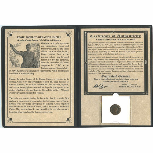 Roman 240-410 AD Bronze Coin w/ Storycard Alt Image 2