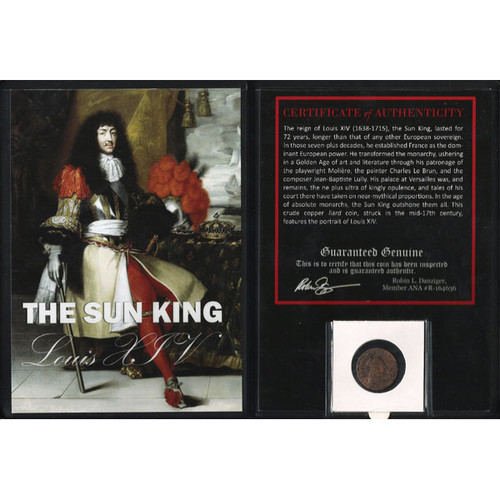 French Sun King:Louis XIV Copper Liard Coin Album Alt Image 1