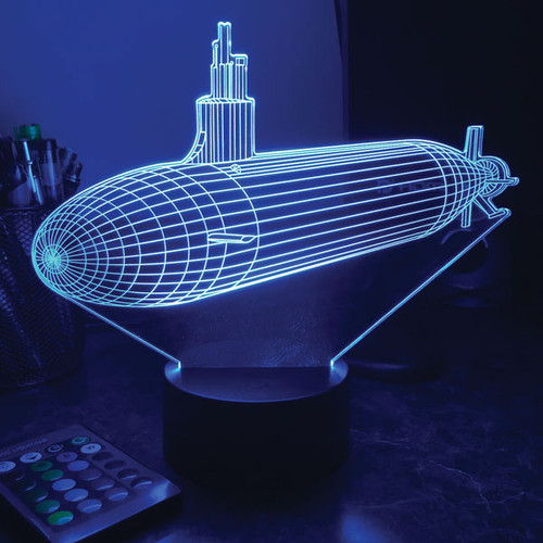 Seawolf-Class Sub 3D Color Lamp with Remote Alt Image 3