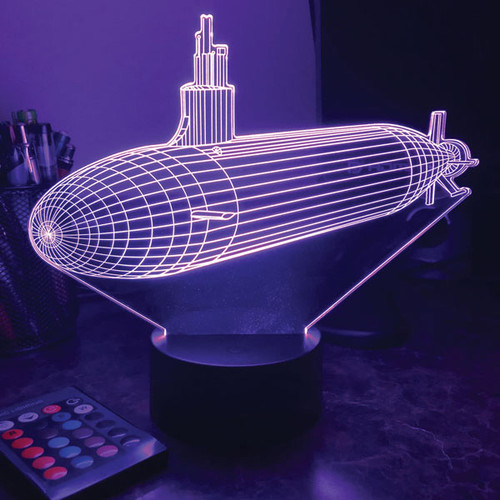 Seawolf-Class Sub 3D Color Lamp with Remote Alt Image 4