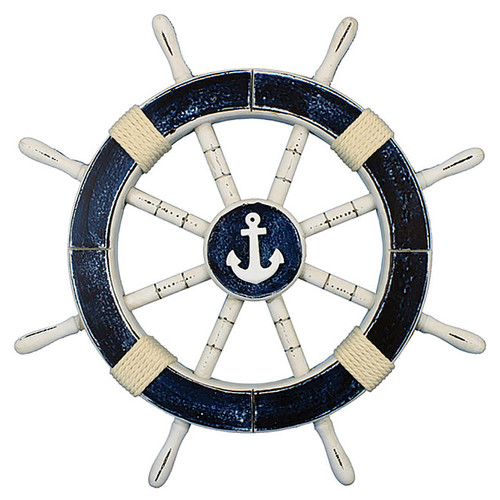 Rustic Anchor Ship Wheel - 18" Main Image
