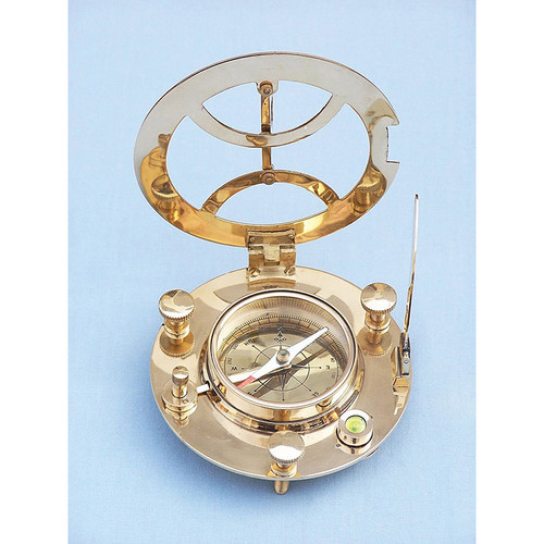 Brass Sundial Compass with Rosewood Box Alt Image 4