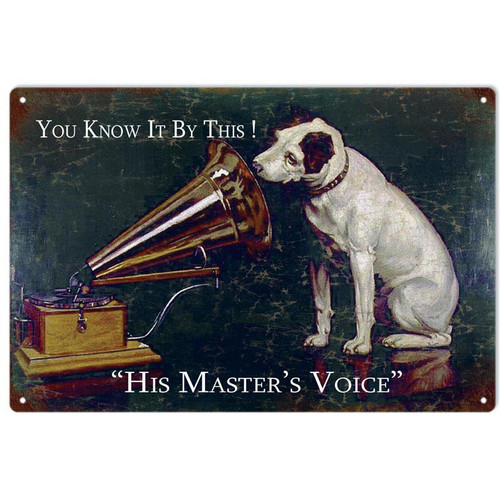 RCA His Masters Voice Dog Reproduction Metal Sign Main Image