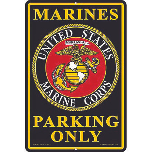 U.S. Marine Corps Logo Parking Only Sign 12x18 Alt Image 1