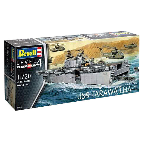 USS Tarawa LHA1 Assault Carrier Ship 1/720 Kit Alt Image 3