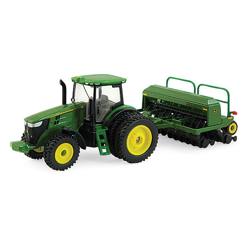 John Deere 7215R with Grain Drill 1/64 Die Cast Model Main Image