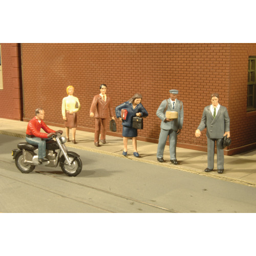 City People with Motorcycle Rider Main Image