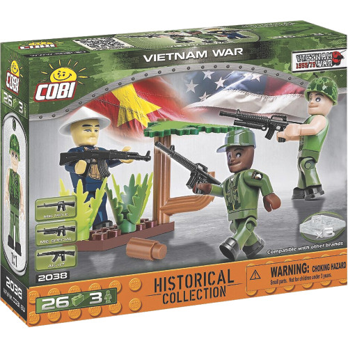 3-Piece Vietnam Soldiers Battle Scene Block Set Alt Image 1