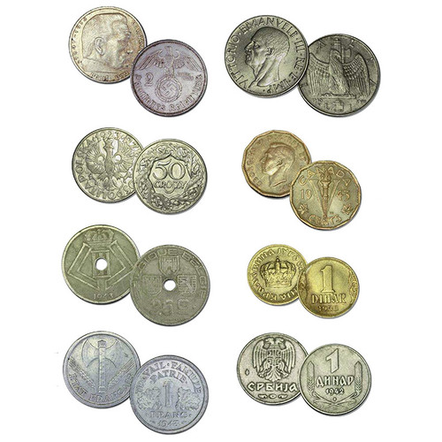 8-piece WWII Triumph and Tragedy European Coin Collection Alt Image 1