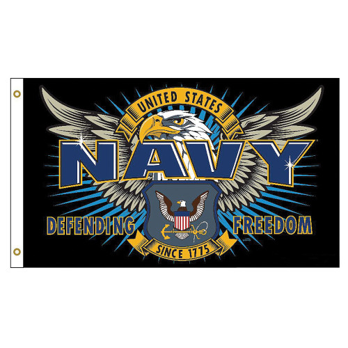 Mission First "Defending Freedom" Flag- Navy Main Image