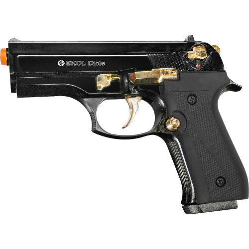 Dicle 8000 9mm Front Firing Blank Gun Semi Automatic - Black/Gold Main Image