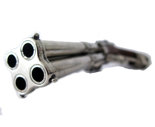 French 18th Century 4 Barrel Flintlock Pistol with Antique Gray Finish-Wood Alt Image 6