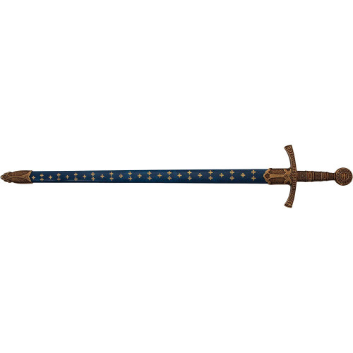 Denix 14th Century French Replica Sword with Blue Fleur De Lis Scabbard Main Image