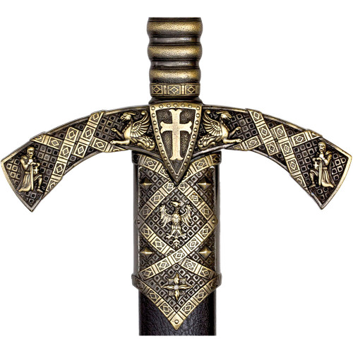 Replica Templar Knight Sword with Black Scabbard Alt Image 6