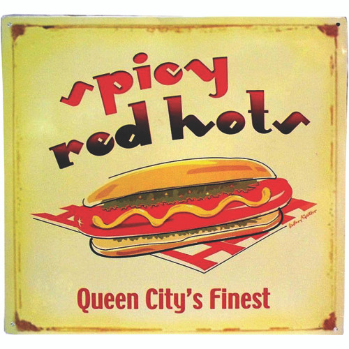 Spicy Red Hot Metal Sign Main Image
