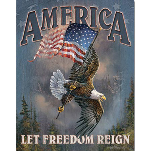 America - Let Freedom Reign Metal Sign Main Image