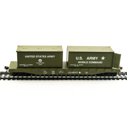 51' Flat w/2 20' Containers-HO Scale Main Image