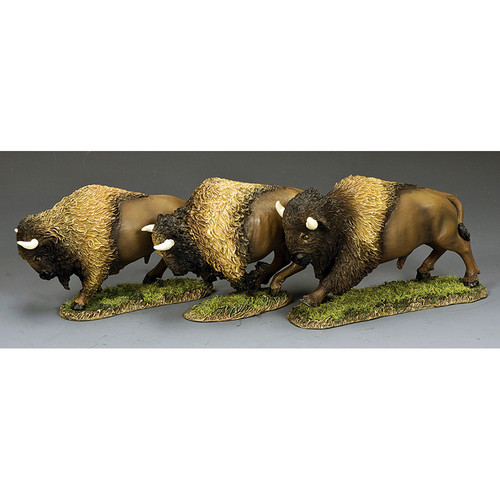 3-Piece Running Buffalo 1/30 Figure Set Main Image