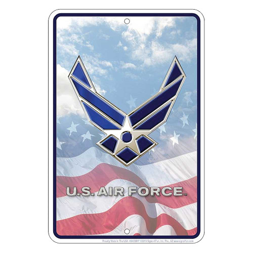 U.S. Air Force Emblem with Flag Metal  Sign Main Image